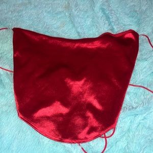 Satin red crop top